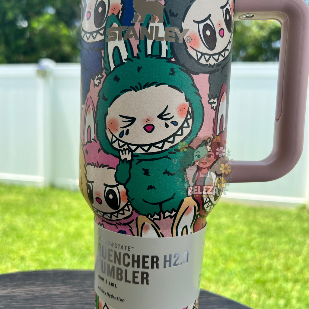 Stanley x Labubu cartoon 40oz tumbler| BPA Free | Limited Edition printed |  with design box and tumbler sleeve bag