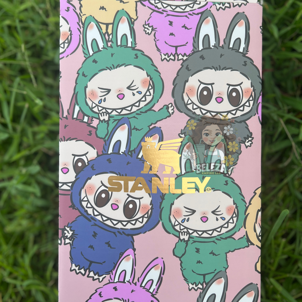 Stanley x Labubu cartoon 40oz tumbler| BPA Free | Limited Edition printed |  with design box and tumbler sleeve bag