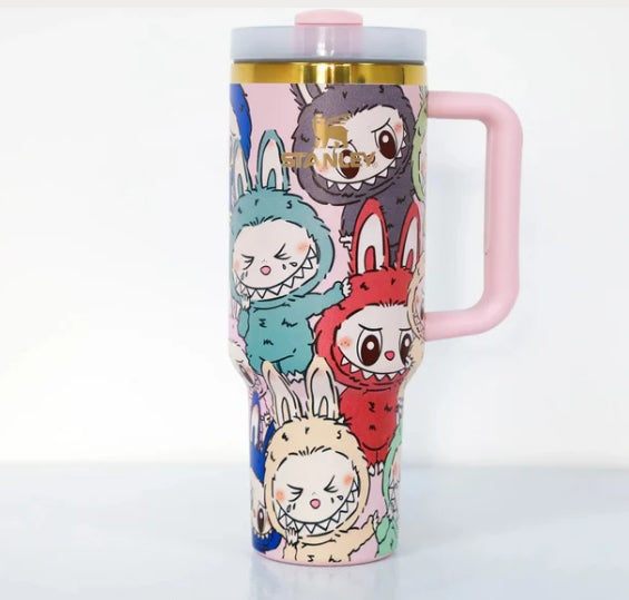 Stanley x Labubu cartoon 40oz tumbler| BPA Free | Limited Edition printed |  with design box and tumbler sleeve bag